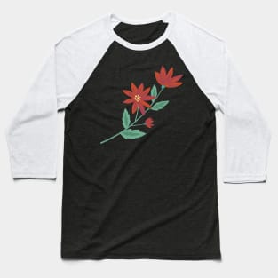 Folk Art Poinsettia Baseball T-Shirt